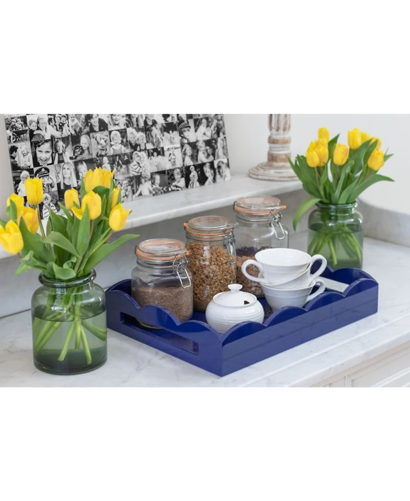 Scalloped Ottoman Tray, 17" x 13"