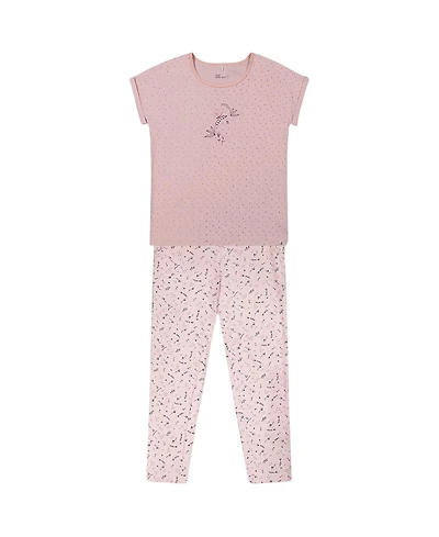 Deux par Deux Printed Organic Cotton Two-Piece Pajama Set