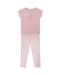 Deux par Deux Printed Organic Cotton Two-Piece Pajama Set