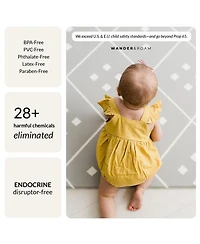 Reversible Baby PlayMat - Dash + Diamond Design - Soft, Non-Toxic Foam - Waterproof, Easy to Clean
