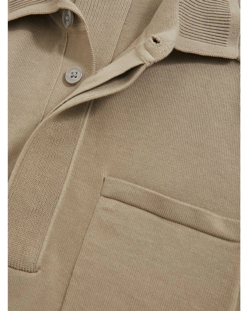 Ribbed Polo Sweater