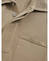 Ribbed Polo Sweater