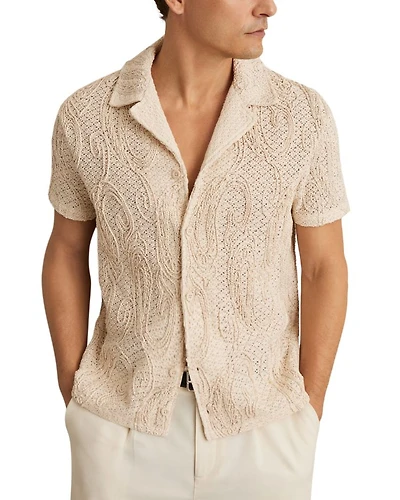 Finn Embroidered Crochet Camp Sweater