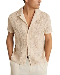 Finn Embroidered Crochet Camp Sweater