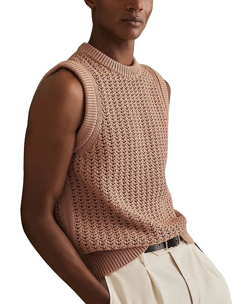 Reiss Bryant Crochet Sweater Vest