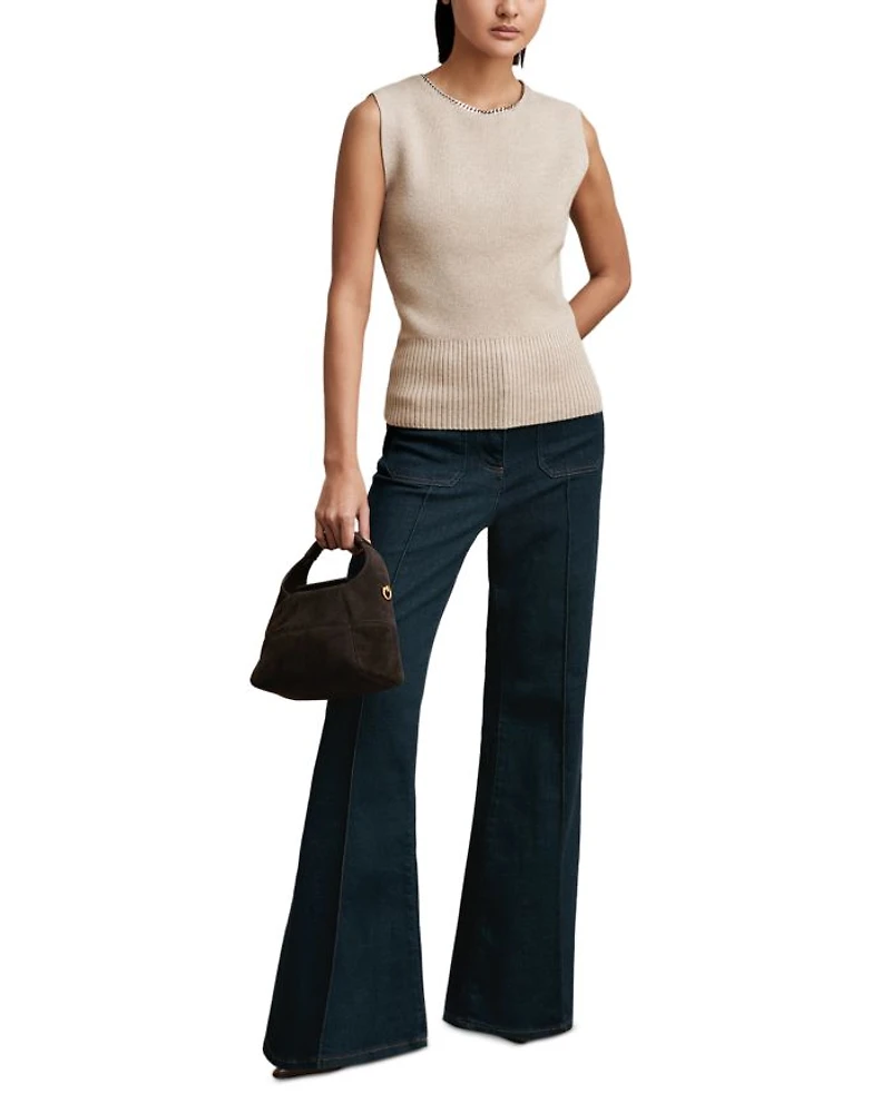 Necklace Trim Knit Top