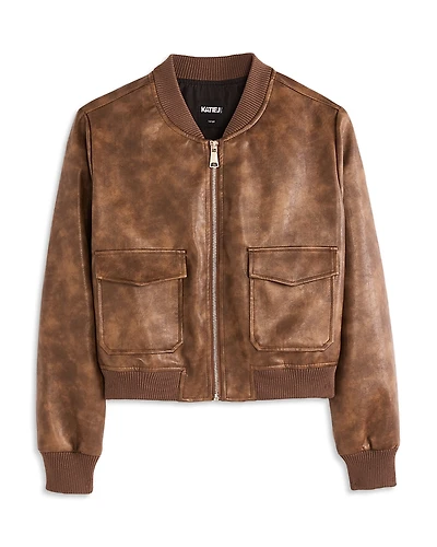 KatieJnyc Girls' Maverick Bomber Jacket - Big Kid