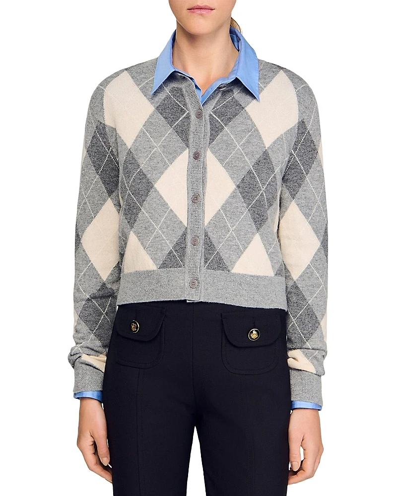 Sandro Pattern Cardigan Sweater