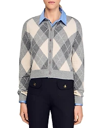 Sandro Pattern Cardigan Sweater