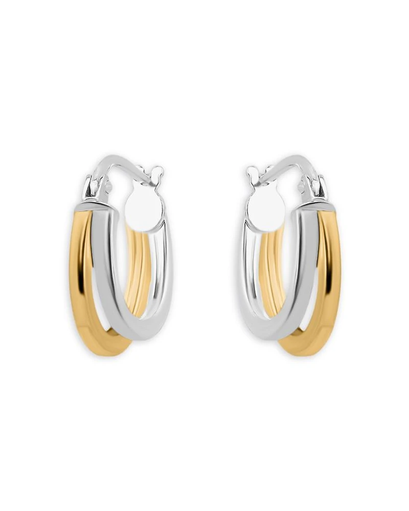 Two-Tone Double Hoop Earrings