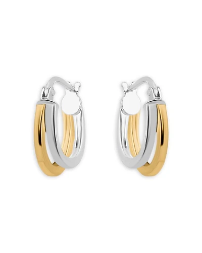 Two-Tone Double Hoop Earrings