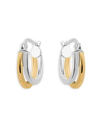 Two-Tone Double Hoop Earrings