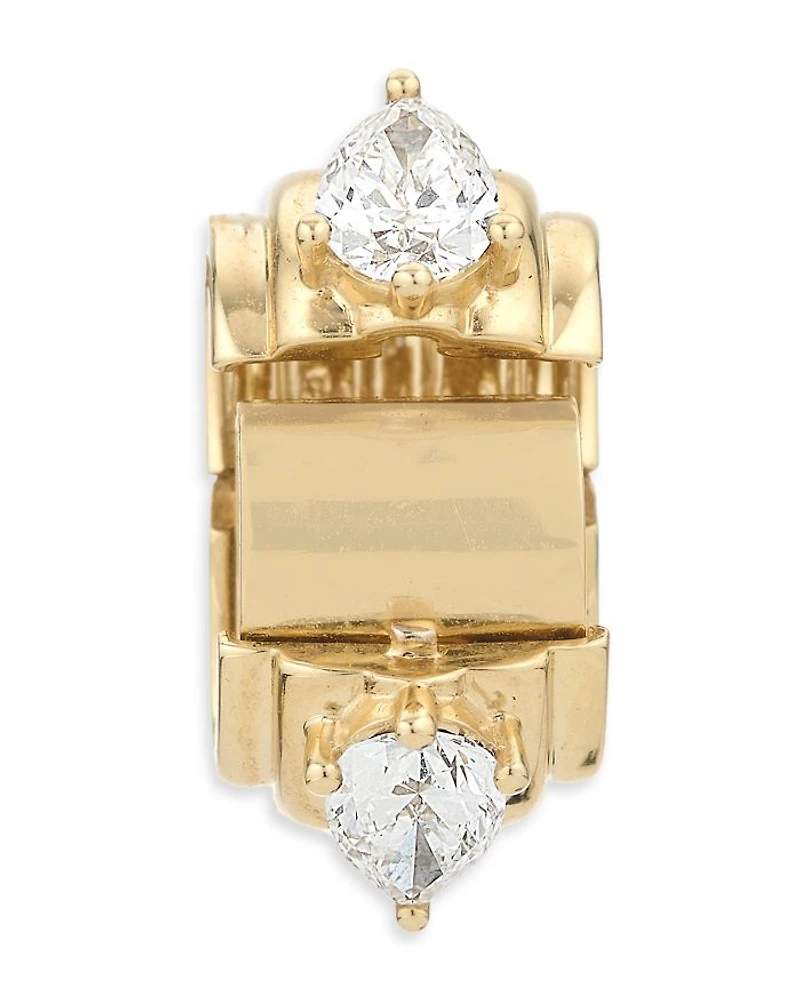 Groovy Lab Grown Diamond Hidden Message Big Bead in 14K Yellow Gold