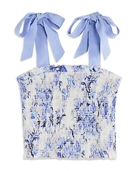 KatieJnyc Girls' Sunny Printed Tie Top - Big Kid