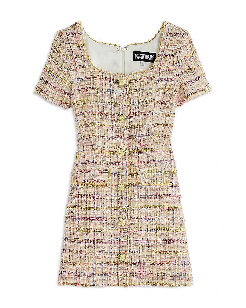 KatieJnyc Girls' Tween Anna Classy Boucle Dress - Big Kid