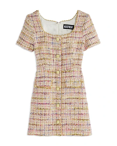 KatieJnyc Girls' Tween Anna Classy Boucle Dress - Big Kid