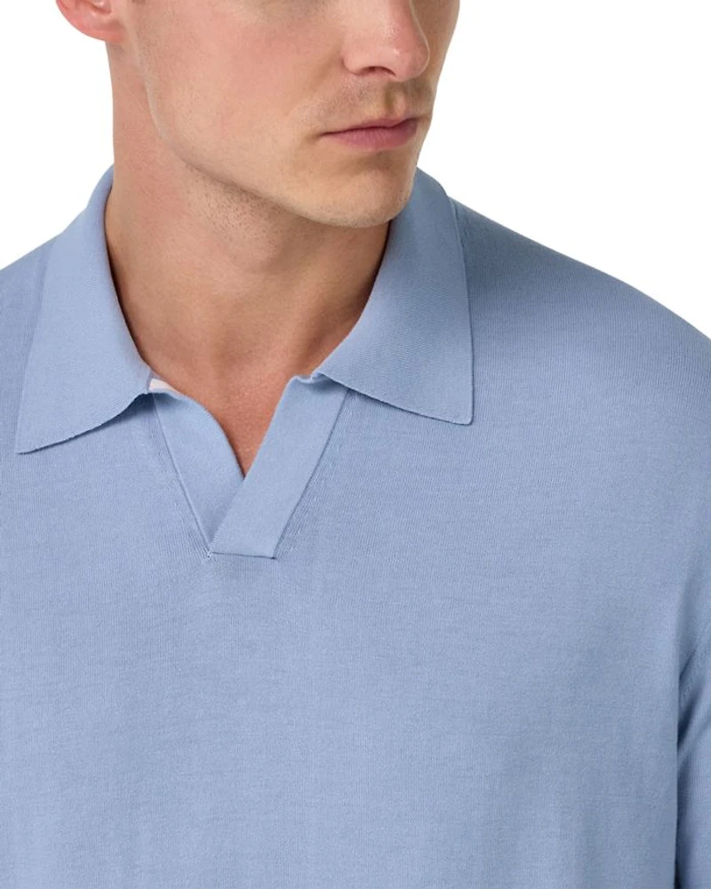 Cotton Crepe Knit Polo Shirt