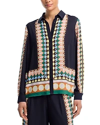 T Tahari Button Front Blouse