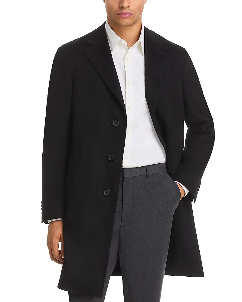 Canali Kei Wool & Cashmere Quilted Lining Top Coat