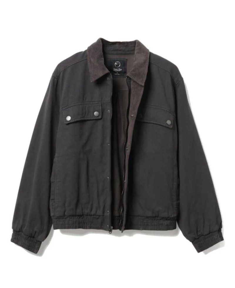 Unisex Denim Corded Collar Aviator Jacket