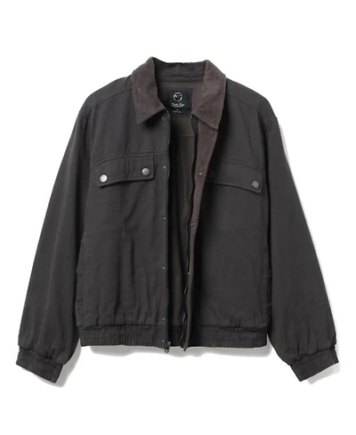 Unisex Denim Corded Collar Aviator Jacket