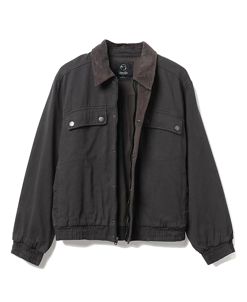 Junk Food Clothing Unisex Denim Corded Collar Aviator Jacket