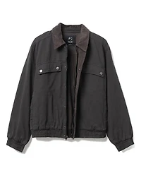 Junk Food Clothing Unisex Denim Corded Collar Aviator Jacket