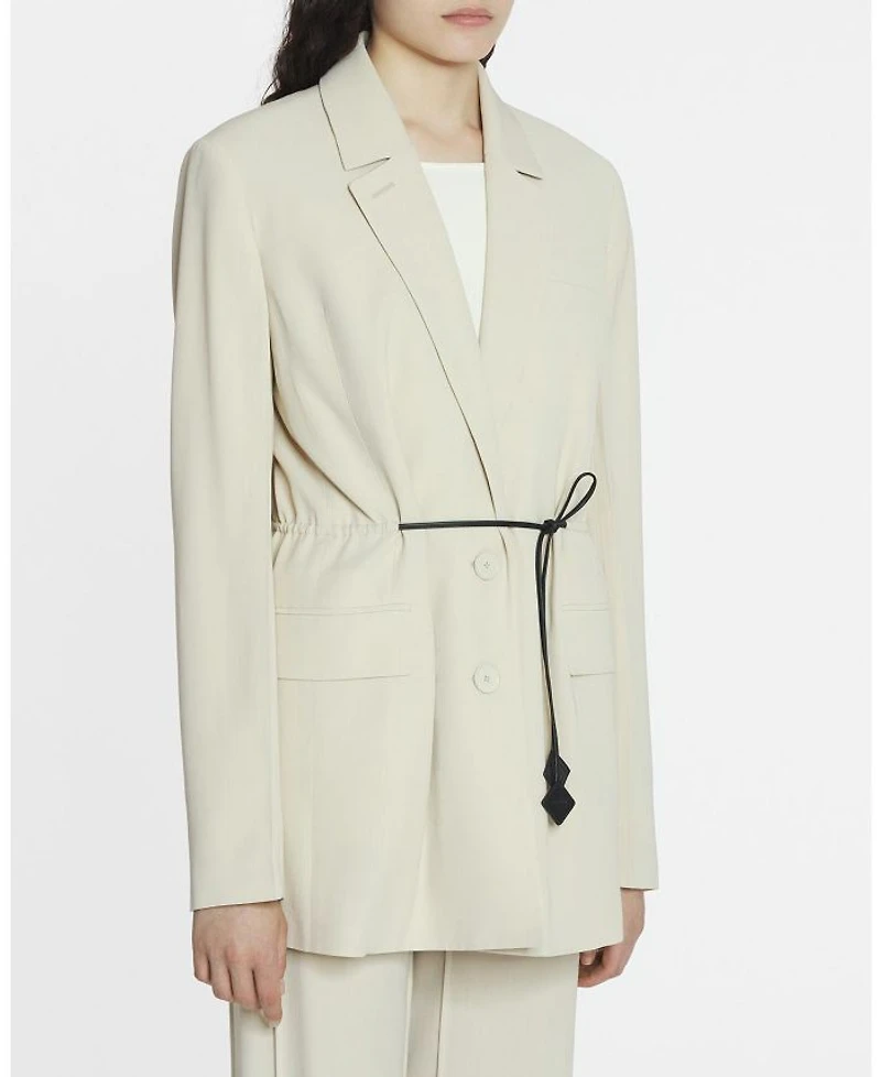 Belted Wool Blend Jacket