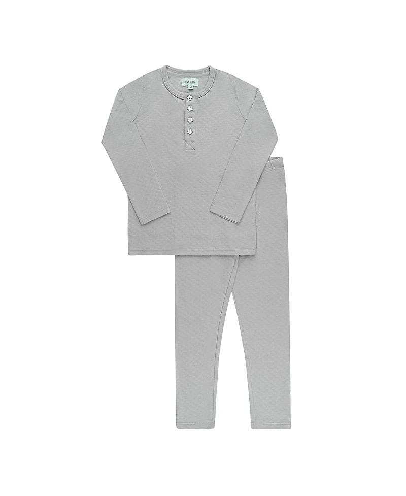 Ely's & Co. Unisex Heart and Star Button Pointelle Collection Lounge Set - Baby