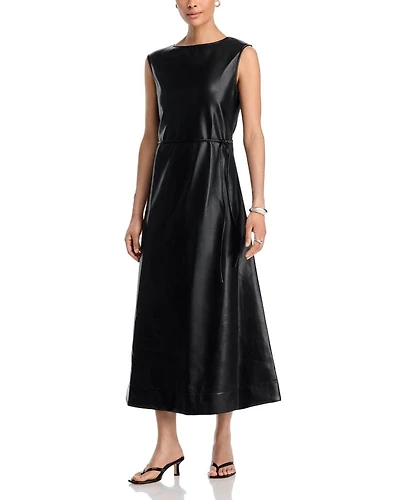 Orla Faux Leather Midi Dress