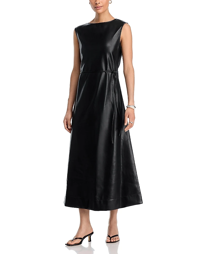 Area Stars Orla Faux Leather Midi Dress