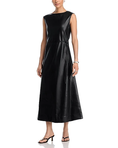 Area Stars Orla Faux Leather Midi Dress