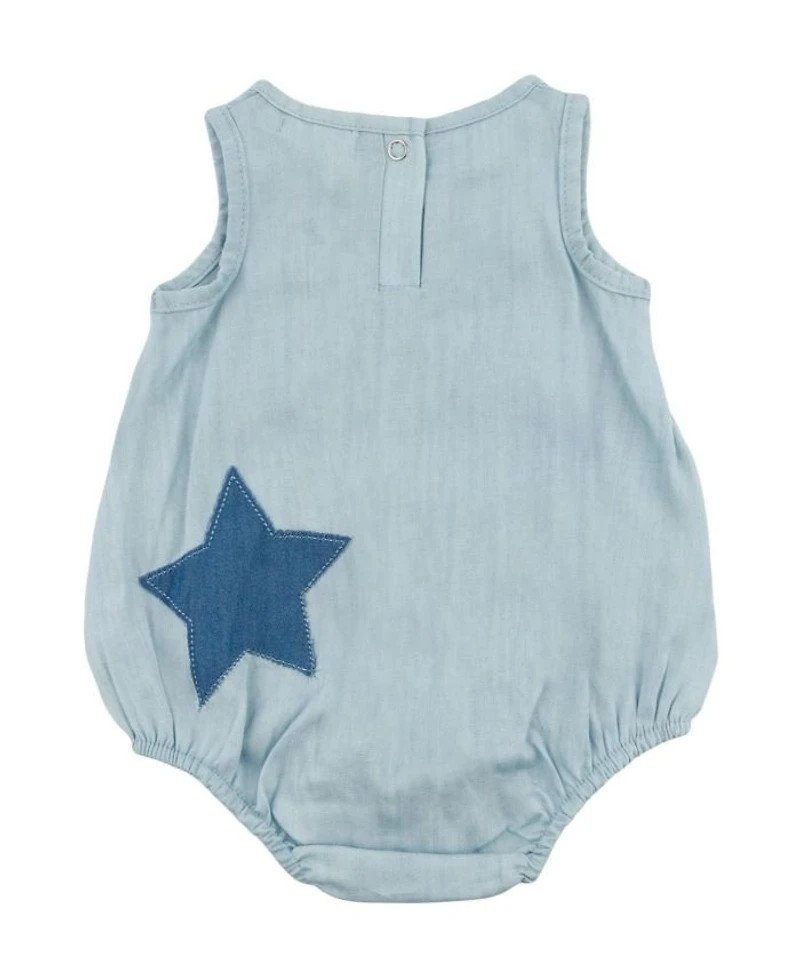 Girls' Lyocell Denim Stars Applique Bubble - Baby