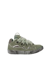 Unisex Leather Curb Sneakers with Marbled Sole