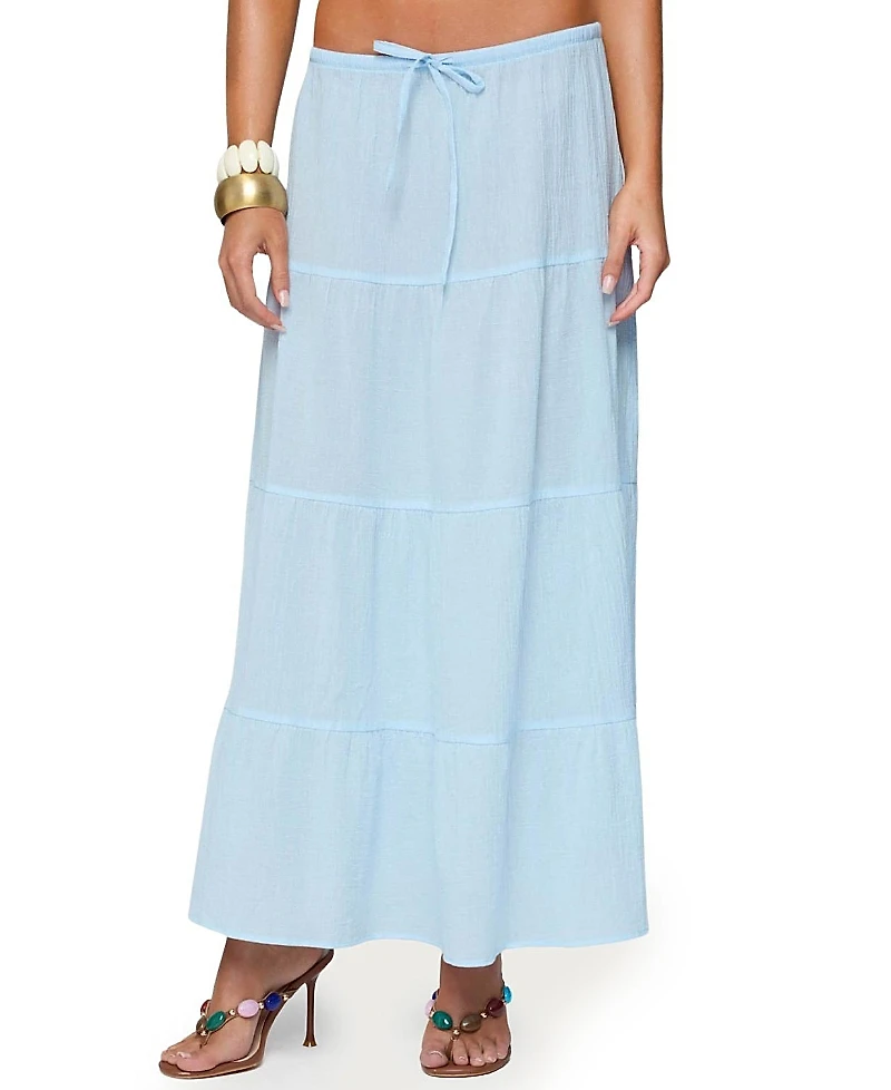 Edikted Kaila Cotton Tiered Maxi Skirt