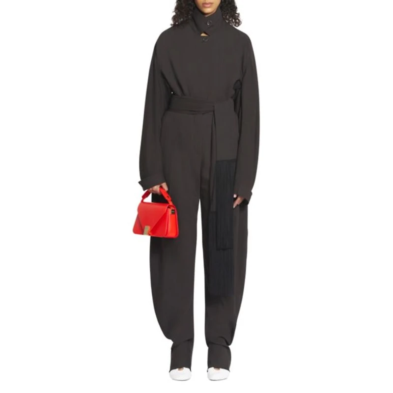 Wool and Viscose Like Barrel Pants