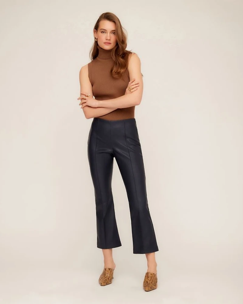 Sigourney Pintuck Faux Leather Pants