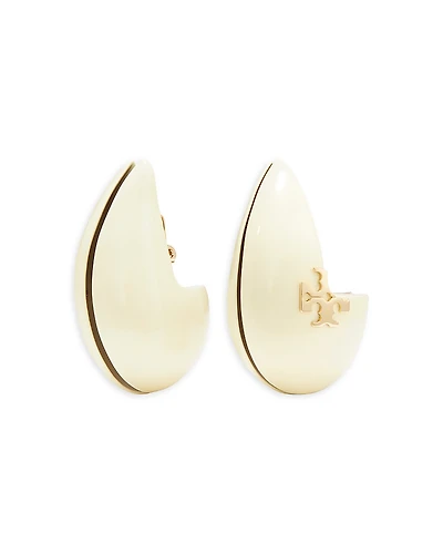Tory Burch Logo Wave Clip On Earrings