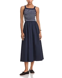 Moon River Scoop Neck Sleeveless Midi Dress