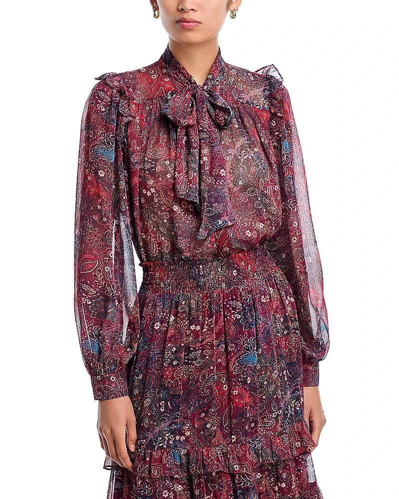 Aqua Paisley Boho Blouse - Exclusive