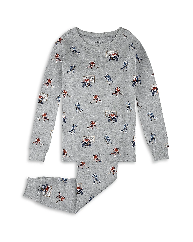 petit lem Boys' Hockey Players Print Pajama Set