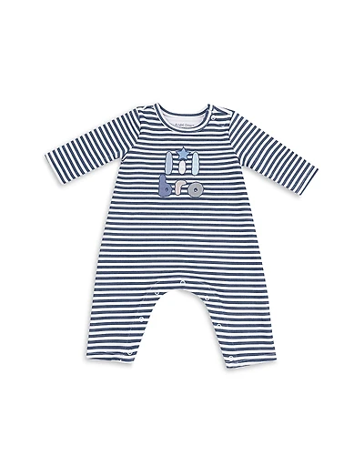 Angel Dear Boys' Lil Bro Embroidery Striped Coverall - Baby