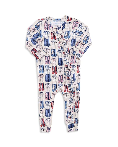 Pink Chicken Girls' Ruffle Ballet Slipper Romper - Baby