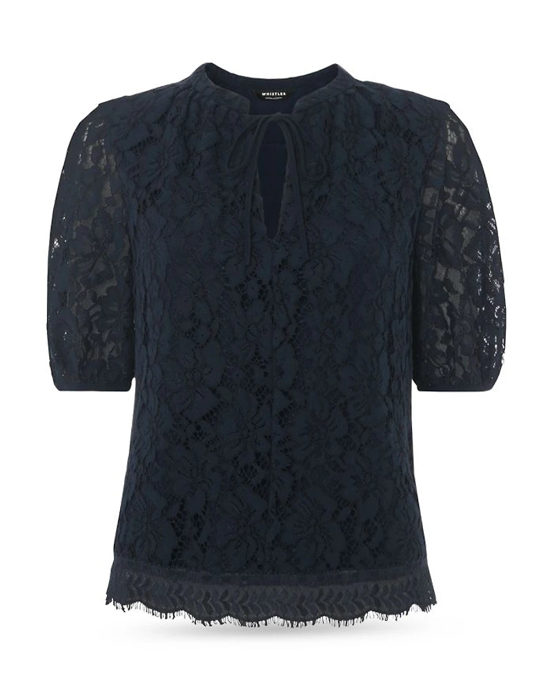 Lace Tie Neck Top