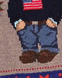 Bear Intarsia Fair Isle Scarf