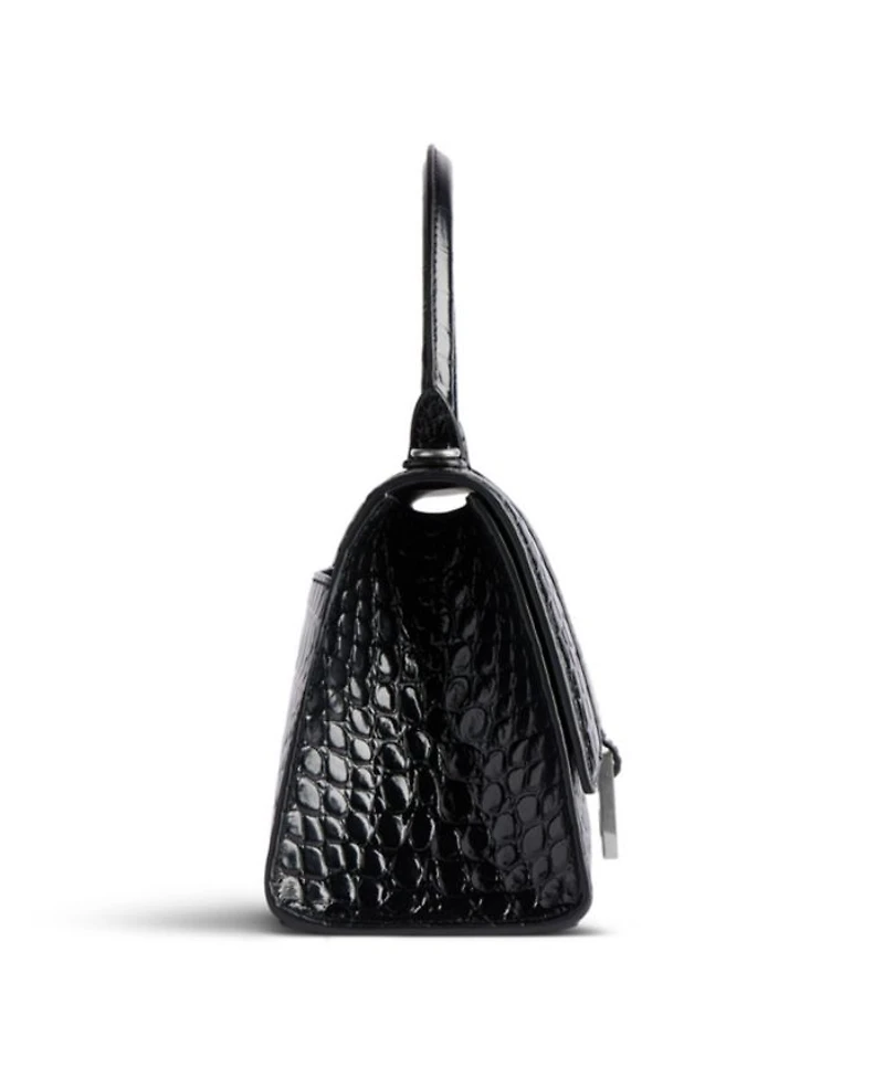 Hourglass Handbag Crocodile Embossed