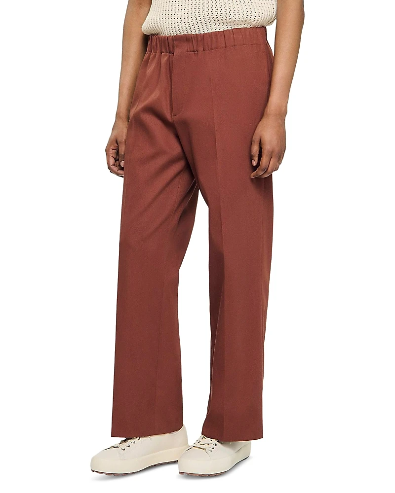Sandro Elasticized Wide Leg Cotton Pants