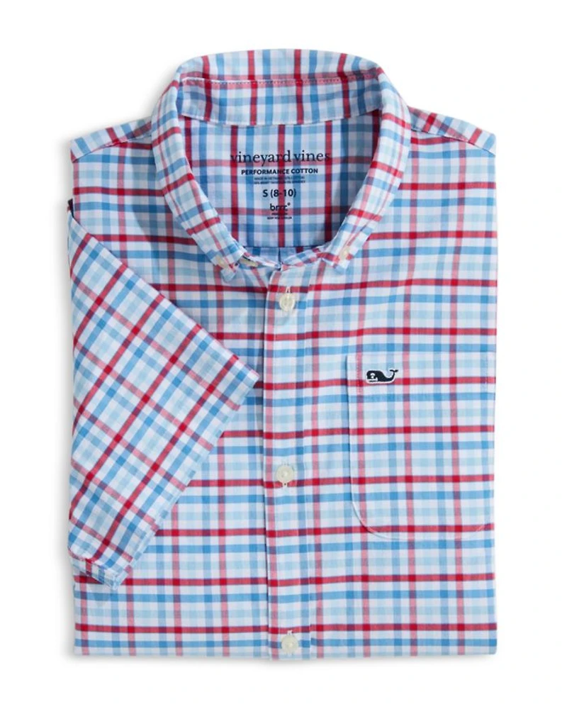 Boys' Road Town Tattersall Performance Short Sleeve Shirt