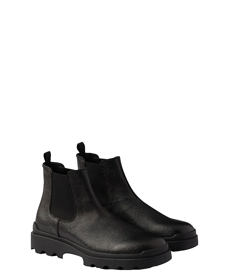 Prada Men's Printed Leather Chelsea Boots