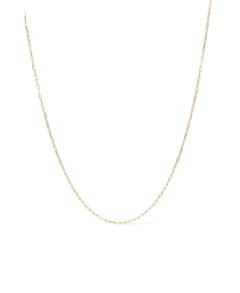 Solid Gold Paperclip Chain Necklace